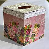 Úložné priestory & Organizácia - Box na servítky "Roses" - 5536447_