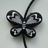 Korálky - Motýľ plast 21x29mm-1ks (čierna) - 5547105_