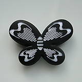 Korálky - Motýľ plast 21x29mm-1ks (čierna) - 5547106_