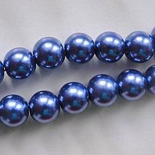 Korálky - Voskované perly 10mm-8ks (tm.modrá) - 5547643_