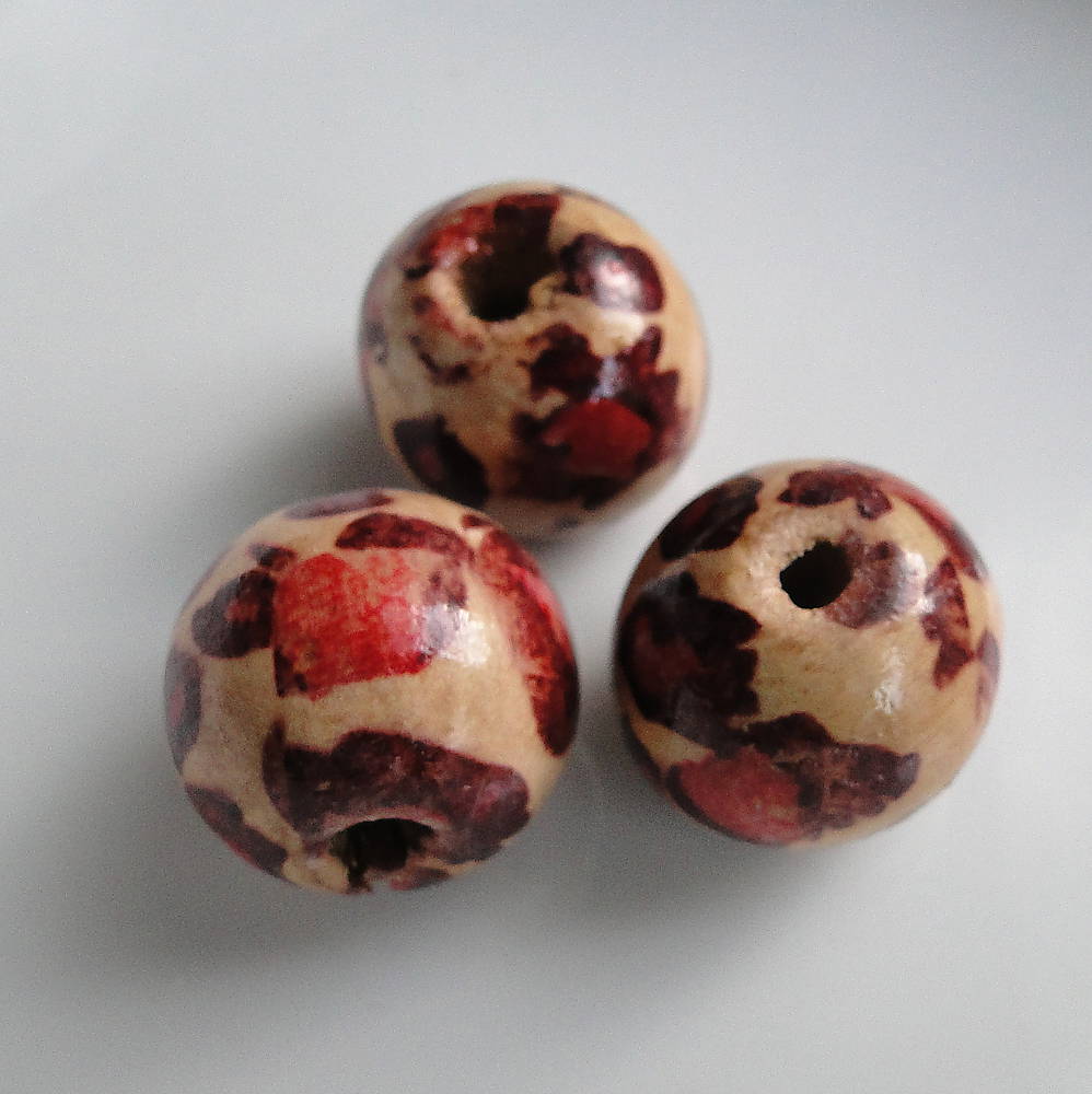 Drevené korálky 18mm-1ks (červ.hnedá)