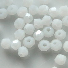 Korálky - Skl.bicone 3x2,5mm-1ks (biela opal) - 5549820_