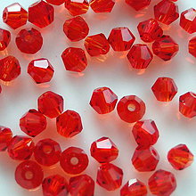 Korálky - Skl.bicone 3x2,5mm-1ks (oranž.červená) - 5549828_