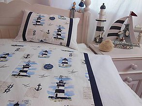 Úžitkový textil - Detské posteľné obliečky Modré majáky - 5552727_