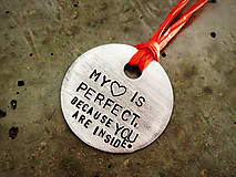 Kľúčenky - MY HEART IS PERFECT / 2mm hrúbka - 5565170_