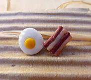 Náušnice - Vajíčko a slaninka - napichovačky - 5569194_