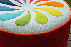 Úžitkový textil - Květinové posezení v červené - 5571229_