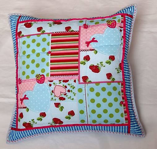 Úžitkový textil - Blue heart - vankúš - 5573779_