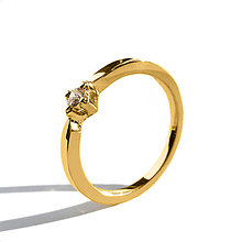 Prstene - Briliantový prstienok zo žltého zlata - 5574766_