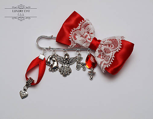 Detské doplnky - Brošnička Red - krajka - 5578216_