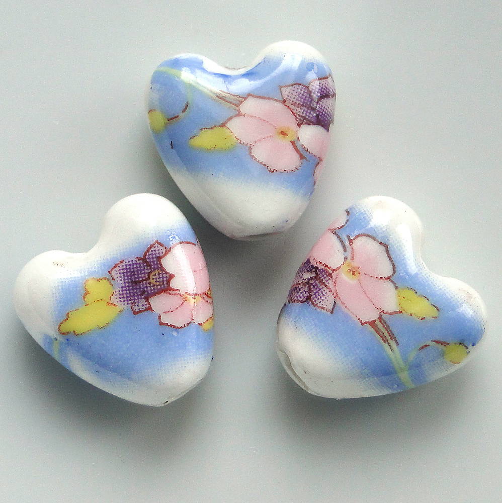 Srdce porcelán 14mm-1ks (modrá)