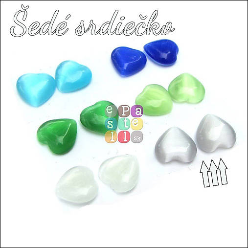 Korálky - (0295) Kabošon srdiečko, 10 mm - 1 ks - 5588863_