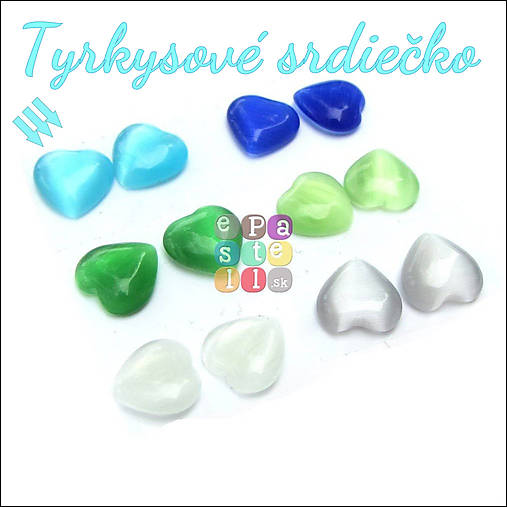 Korálky - (0298) Kabošon srdiečko, 10 mm - 1 ks - 5588866_