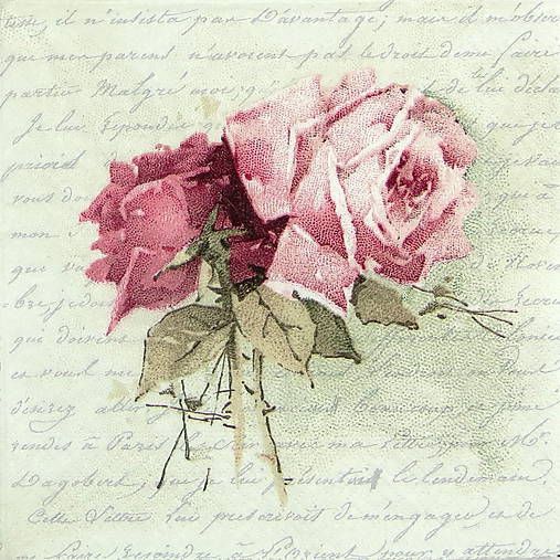  - Servítka "Vintage ruže na písme" 80055 - 5589882_