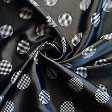 Textil - Elastický satén čierny s bodkami - posledne 2m vkuse - 5593792_