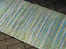 Úžitkový textil - Ručne tkaný koberec 80x200 cm  zeleno-tyrkysový - 5591951_