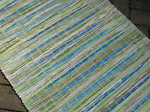 Úžitkový textil - Ručne tkaný koberec 80x200 cm  zeleno-tyrkysový - 5591954_