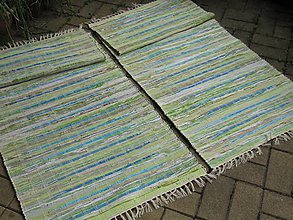 Úžitkový textil - Ručne tkaný koberec 80x200 cm  zeleno-tyrkysový - 5591952_