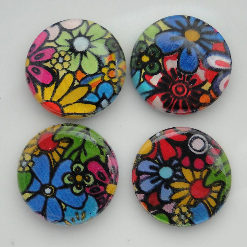 Perleť.placka 20mm-kvety-1ks (lúka)