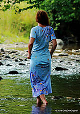 Šaty - Šaty maxi batikované, sypané a maľované SLOBODIENKA - 5591395_
