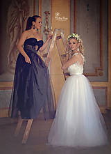 Šaty - Svadobné šaty vyšívané korálkami s tylovou princeznovskou sukňou - 5597689_
