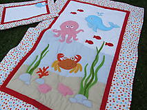 Detský textil - deka a vankúšik s morským motívom - 5600861_