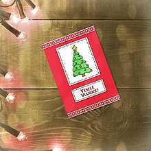 Papiernictvo - Vianočná jednoduchá pohľadnica (vianočný stromček) - 5602031_