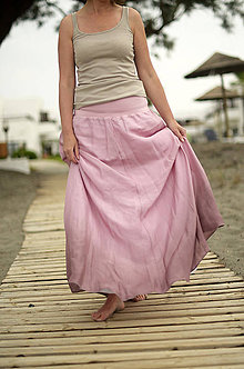 Sukne - Růžová to může být...dlouhá hedvábná sukně - 5604025_