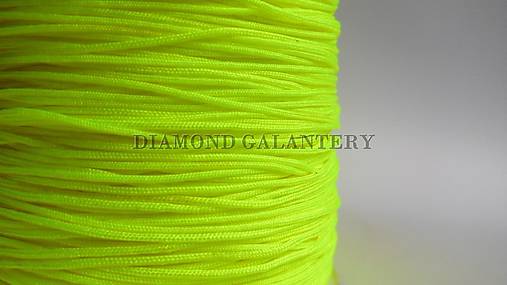 Galantéria - Shamballa šnúrka nylonová 0,8 mm - neonovo žltá - 5607631_