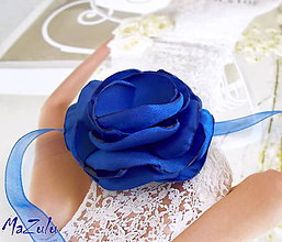 Náramky - svadobný náramok - kráľovská modrá - 5607223_