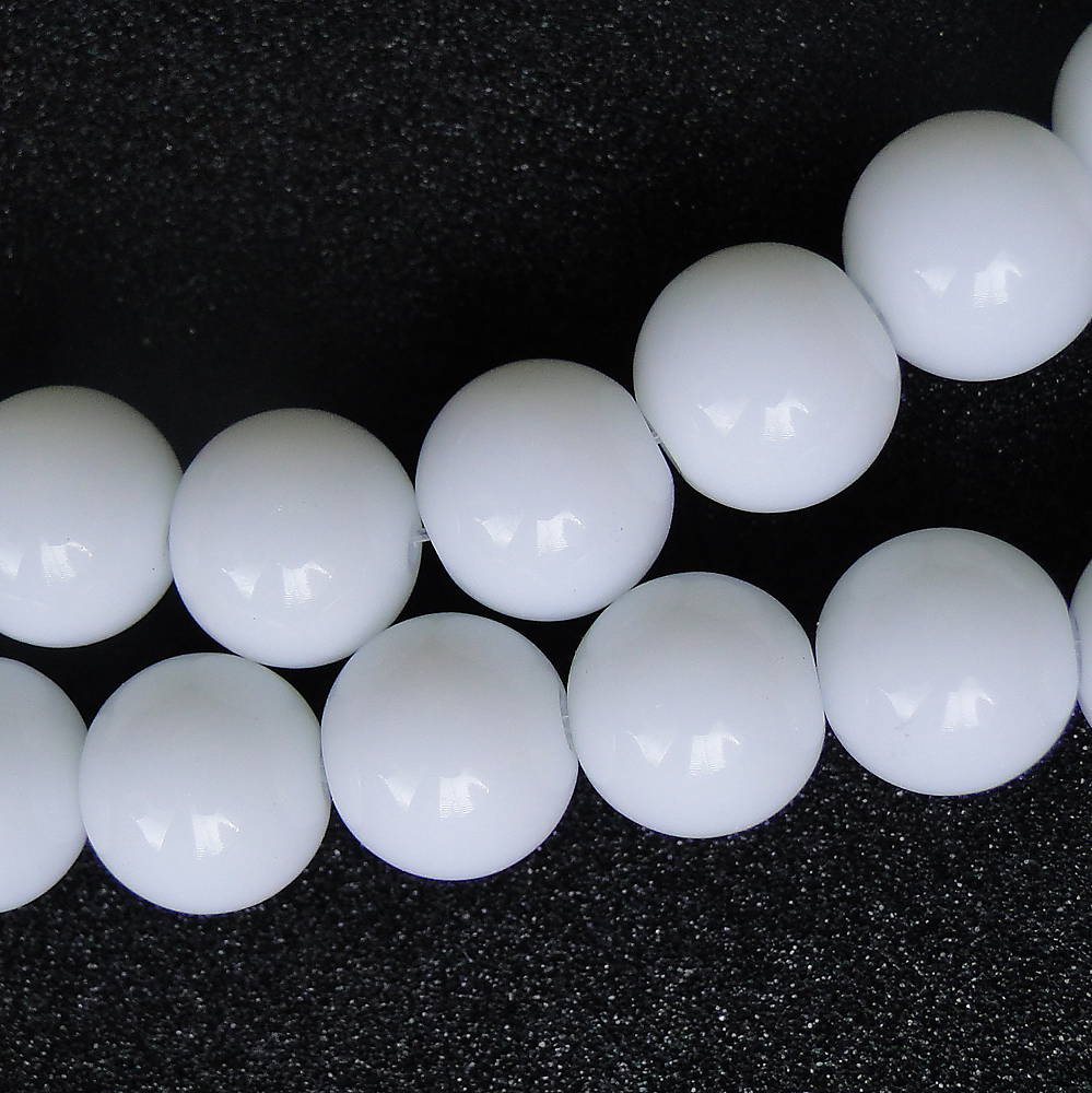 Sklenené korálky-biela (10mm-1ks)