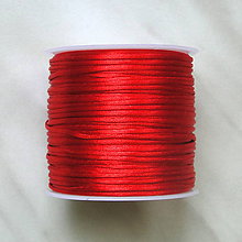 Galantéria - Saténová šnúra 1mm-cca 30m (červená) - 5608774_