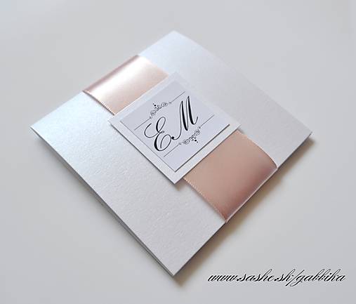 Papiernictvo - Svadobné oznámenie so stuhou "SIMPLIE PINK" - 5607178_