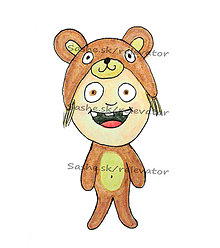 Kresby - Dieťa v kostýme - maľby (medvedík) - 5609706_