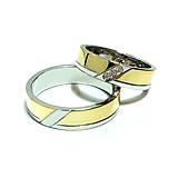 Prstene - Obrúčky zo žlto - bieleho zlata s briliantmi - 5618323_