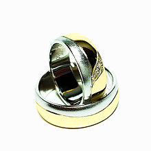 Prstene - Briliantové obrúčky zo žlto - bieleho zlata - 5618367_