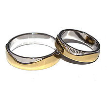 Prstene - Obrúčky z bielo - žltého zlata - 5619081_