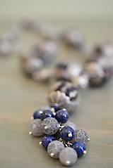 Sady šperkov - Náhrdelník a náušnice z vlny, hodvábu a prírodných kameňov I - 5627434_