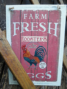 Tabuľky - Vintage cedulka "Farm fresh" - 5631197_