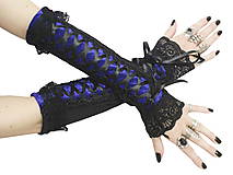 Rukavice - Dámské rukavice gothic štýl modré 0710 - 5634462_