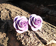 Náušnice - Fialové ruže - 5637136_
