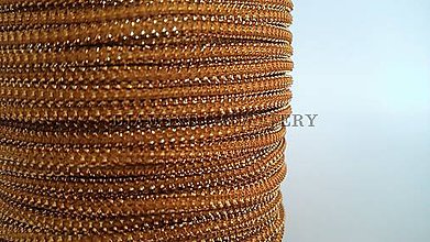 Galantéria - Šnúrka s lurexom 2 mm - škoricovo zlatá tmavšia - 5639641_