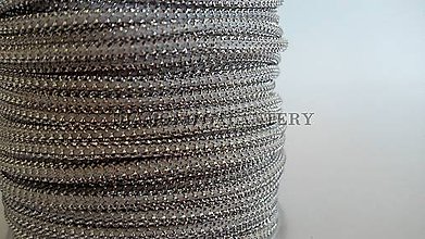 Galantéria - Šnúrka s lurexom 2 mm - bielo strieborná - 5639643_