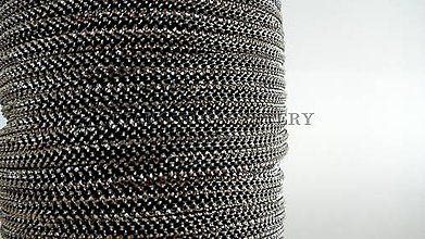 Galantéria - Šnúrka s lurexom 2 mm čierno strieborná - 5639651_