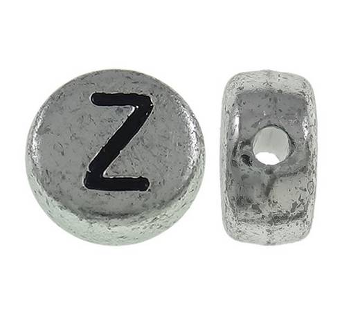 Korálky - Písmenková korálka strieborná "Z" - 5646939_