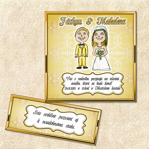 Zlaté svadobné oznámenie (žlté)