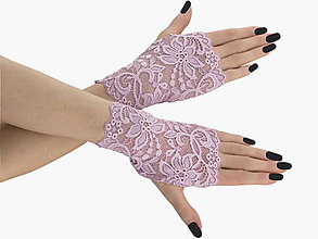 Rukavice - Dámské fialové čipkové rukavice 0185M - 5649783_