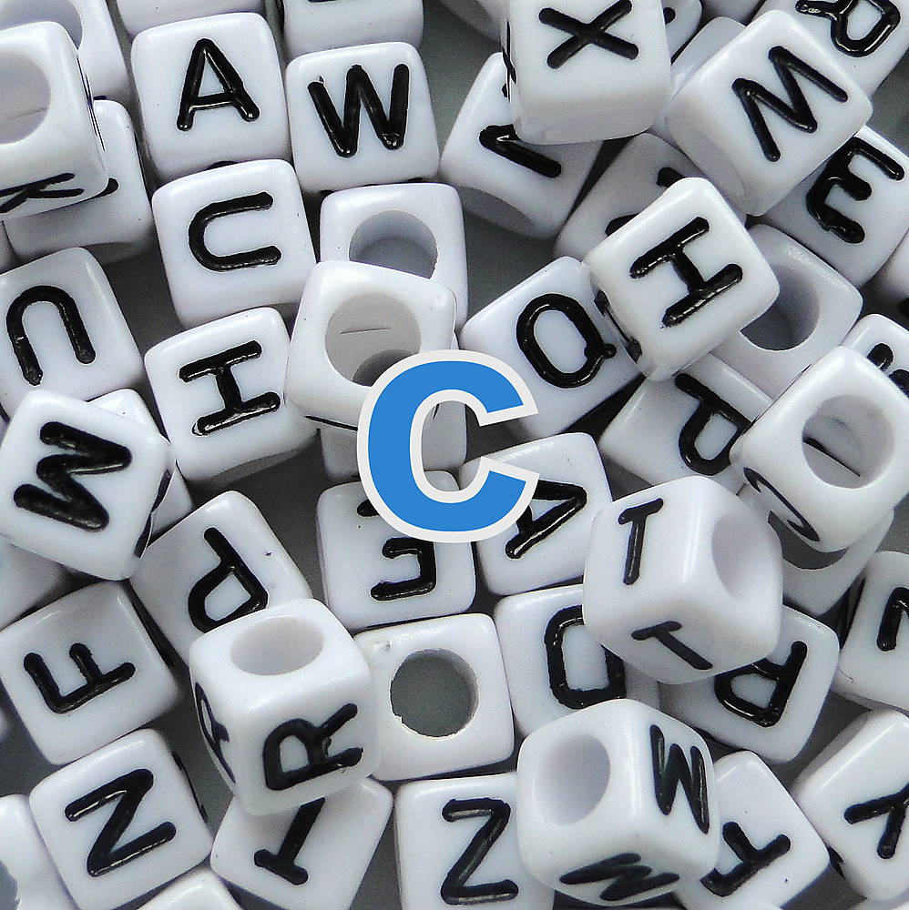 Písmenká-kocka plast 6mm-1ks (C)