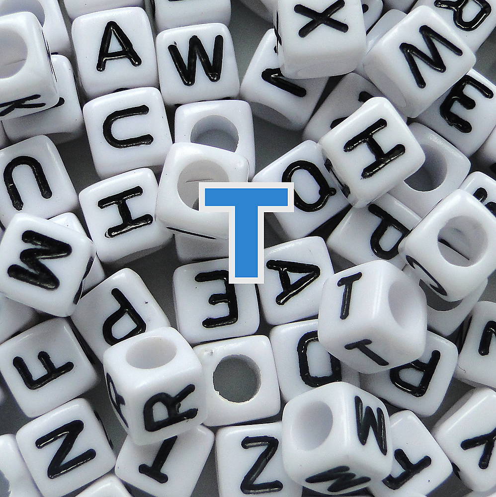 Písmenká-kocka plast 6mm-1ks (T)