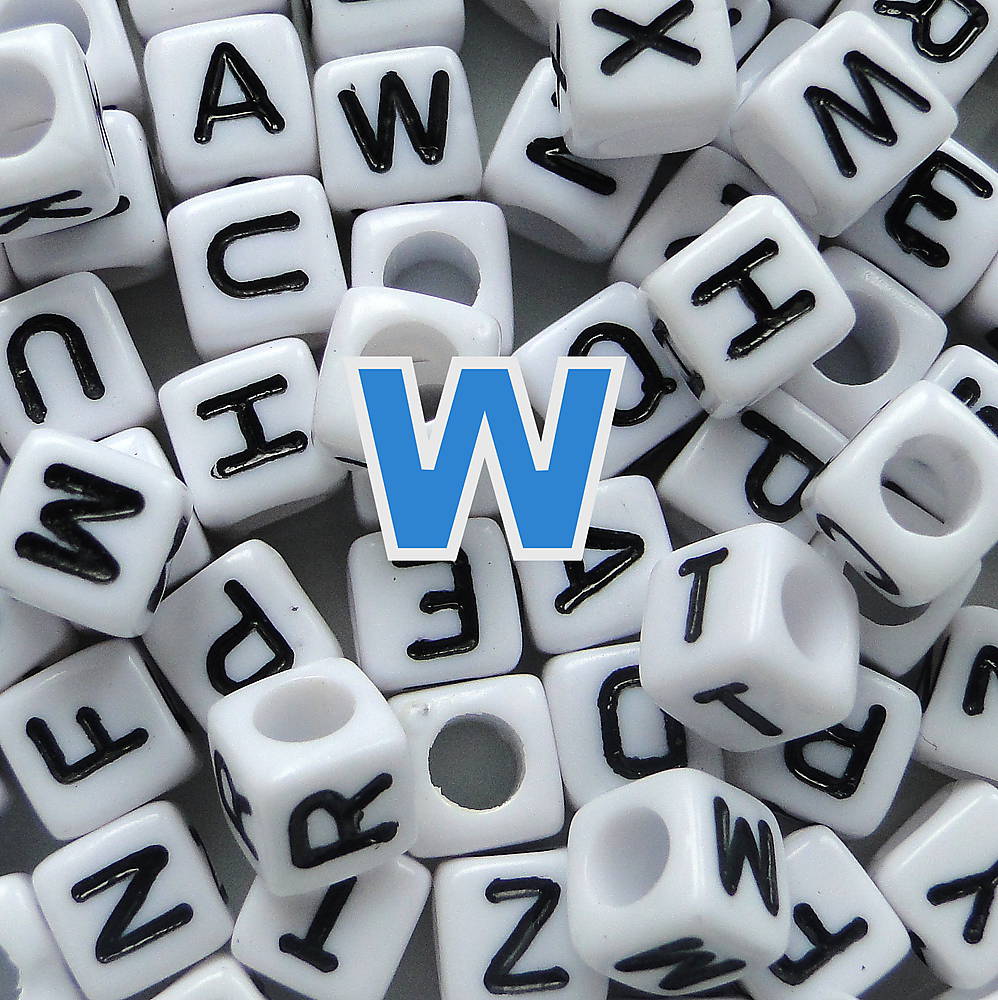 Písmenká-kocka plast 6mm-1ks (W)